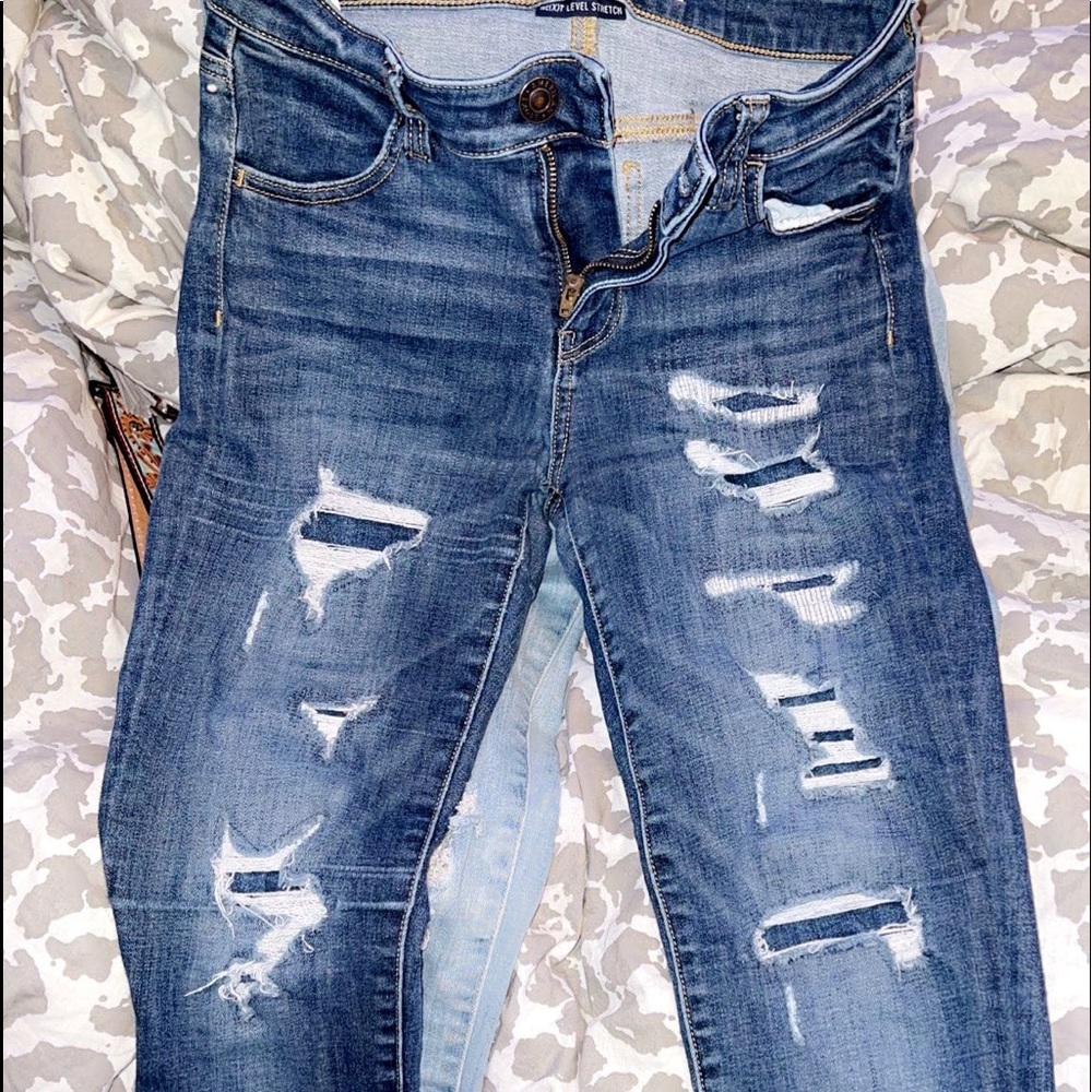 American eagle patched jeans size 2